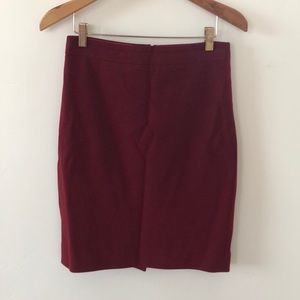 J.Crew Wool Pencil Skirt Size 0 - Burgundy